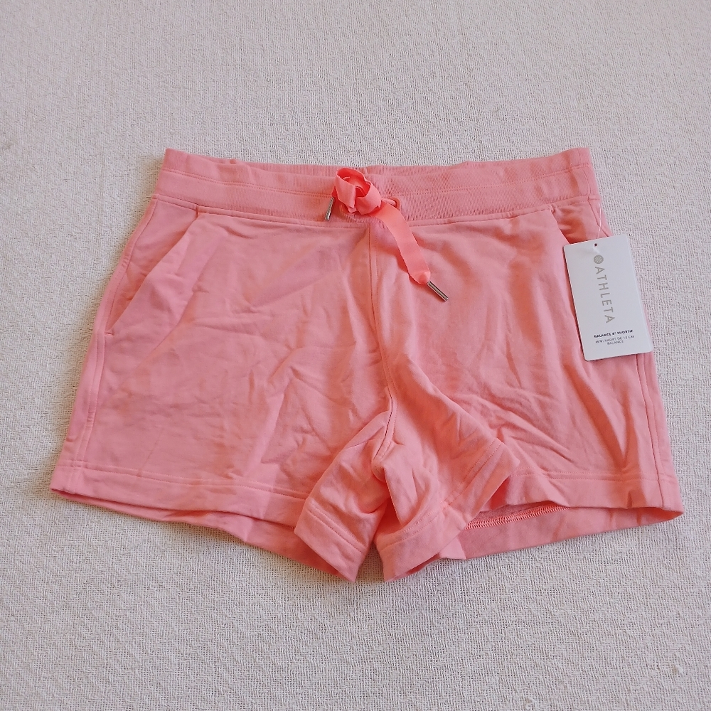 athleta ♡ balance 4" shortie shorts large soft nirvana fabric activewear